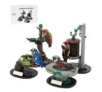 Lunaro 4 in 1 British Garden Birds Building Blocks Kit, ollectible Bird Model Kit Featuring Blue Tit, Sparrow, Woodpecker & Thrush, Nature Housewarming Display Set for Adults & Teens 16+ (1285PCS)