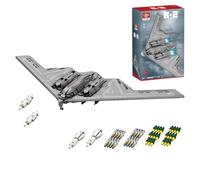 Lunaro B-2 Spirit Stealth Bomber Building Kit, 1:70 Scale Military Aircraft Model, with Opening Bomb Bay & Landing Gear, Valentine's Present for Boyfriend & Husband (2063 PCS)