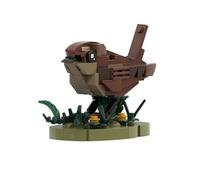 Lunaro Eurasian Wren Mini Building Blocks, Cute Garden Bird Model with Cocked Tail, Small Nature MOC for Beginners, Desktop Animal Decor Gift (153PCS)