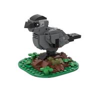Lunaro Gray Catbird Building Blocks Set (182PCS), Designer-Authorized Songbird Model Kit for STEAM Learning & Nature Lovers