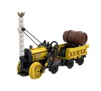 Lunaro Stephenson's Rocket Building Blocks Set, Historic Steam Locomotive Model Kit with Reciprocating Pistons, Educational Engineering for Adults & Teens (364 PCS)