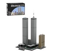 Lunaro Twin Towers Model Building Blocks Set, 1:800 Architectural Model with Street Scene, Modular House Building Street View, Architecture for Collectors, Fans and as Gifts, MOC-177998 (7121 Pieces)