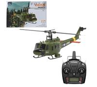 Lunaro UH-1 Huey RC Helicopter with GPS, YU XIANG F07-V 1/34 Scale Military Helicopter for Adults, Indoor Outdoor Drone with Stabilizer and Powerful Motors