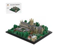 Lunaro Worcester Cathedral Abbey Building Blocks Set, Authentic British Architecture Model Kit for Teens & Adults, Mindful Relaxing Hobby & Exquisite Display Gift (1180 PCS)