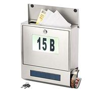 Lunartec Post Box: Stainless Steel Letterbox, Solar Light House Number, Newspaper Compartment, 3 LEDs (Post Box with House Number, Letter Box with Lighting)