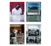 LunarWhisper Kendrick Poster Lamar Music Album Signed Cover Canvas Poster Set of 4 for Living Room Bedroom Decoration Fans Pictures Gift Unframed8x12inch