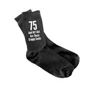 LunaTastic Gifts 75th Birthday Gift Ladies Socks, 75th Socks Birthday Present Fun Gift, UK Size 4-8 (Black)