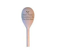 LunaTastic Gifts Wooden Engraved Spoon - Grandma Birthday Milestone Christmas Stocking Filler Chef Cooking Baking Gift - 30cm Long - Don't Panic