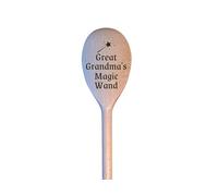 LunaTastic Gifts Wooden Engraved Spoon - Great Grandma Birthday Milestone Christmas Stocking Filler Chef Cooking Baking Gift - 30cm Long - Magic Wand