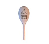 LunaTastic Gifts Wooden Engraved Spoon - Nan Birthday Milestone Christmas Stocking Filler Chef Cooking Baking Gift - 30cm Long - Magic Wand