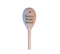 LunaTastic Gifts Wooden Engraved Spoon - Nana Birthday Milestone Christmas Stocking Filler Chef Cooking Baking Gift - 30cm Long - Magic Wand