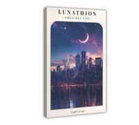 Lunathion Crescent City Poster Canvas Poster Bedroom Decor Landscape Office Room Decor Gift 12x18inch(30x45cm)