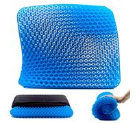 LunaValu Gel Pressure Relief Cushion - Honeycomb Design, Soft & Durable Seat Pad for Long Sitting, Wheelchair or Car (Blue & Black)