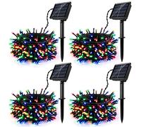 Lunaxinhuo 4Pack Solar String Lights for Outside, 400 LED Solar Christmas Lights Outdoor Waterproof with 8 Modes Solar Fairy Lights for Xmas Tree Party Wedding Garden Fence Decorations (Multicolor)