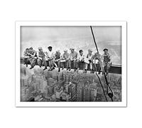 Lunch Atop A Skyscraper New York 1932 Iconic Photo Artwork Framed Wall Art Print 18X24 Inch