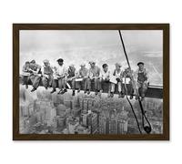Lunch Atop A Skyscraper New York City 1932 Iconic Photo Artwork Framed Wall Art Print A4 Artery8 Brown One Size