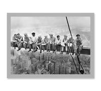 Lunch Atop A Skyscraper New York City 1932 Iconic Photo Artwork Framed Wall Art Print A4 Artery8 Light Grey One Size