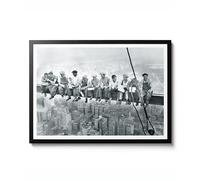 Lunch Atop a Skyscraper, Vintage Photographic Landscape, New York City Workmen Wall Art, Architecture Decor Print, Timeless Poster Gift, Archival Matte, A4 (Framed) - 29.7x21cm