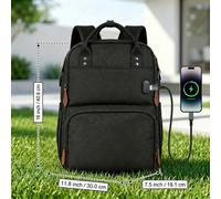 Lunch Backpack， Laptop Backpack Men 15.6 Inch with Insulated Cooler Compartment， Cooler Backpack with USB Charging Port， Waterproof Cooler Bag Lunch Bag Women Travel Work， Black， New Year Sale ， Top g