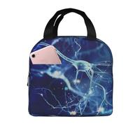Lunch Bag 3D Brain Cell Neuron Neurology Lunch Box Durable Organizer Reusable Thermal Cooler Bag for School Picnic & Travel Beach