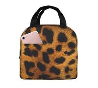 Lunch Bag Animal Leopard Skin Cheetah Lunch Bag for Man Soft Adjustable Thermal Bags, for Work, Picnic, Food, Beach, 20x22cm