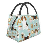Lunch Bag Beagle Coffee Mint Cute Coffees Latte Mint Iced Coffees Lunch Box Meal Bag Portable Insulation Bag Zipper Package