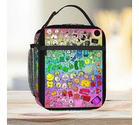 Lunch Bag BFDI Inanimate Insanity All Characters (Rainbow) Tote Insulated Cooler Kids School Travel
