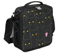 Lunch Bag Black Cat for Girls Boys Insulated Lunch Box Leakproof Lunch Tote Bag with Shoulder Strap Reusable Durable Thermal Cooler Bag for School Picnic