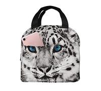 Lunch Bag Blue Eyes of Snow Leopard Lunch Box Waterproof Food Cold Bag Adult Picnic Lunch Box Organizer Thermal Bag, for School, Girls, Work