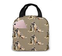 Lunch Bag Border Terriers and Paw Tote Bag Lunch Boxes Reusable Insulated Cooler Bag Water-Resistant Thermal Meal Bag Snack Bag