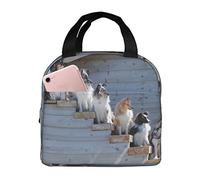 Lunch Bag,Dogs Border Collie Shetland Sheepdogs Alaskan Insulated Lunch Box Durable Tote Bag Reusable Cooler Bag