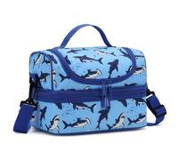 Lunch Bag for Kids,ChaseChic Insulated Lunch Boxes Bag Lightweight Water-Resistant Cooler Bag for Boys Girls in Dual Compartment Leak-Proof Lunch Organizer Blue Shark