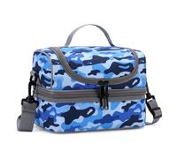 Lunch Bag for Kids,ChaseChic Insulated Lunch Boxes Bag Lightweight Water-Resistant Cooler Bag for Boys Girls in Dual Compartment Leak-Proof Lunch Organizer Blue Camouflage