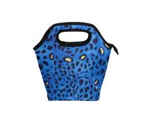lunch bag for kids with Curved handle small lunch box Reusable soft cooler bag for Work Camping Blue Leopard