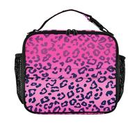 Lunch Bag for Men Water-Resistant Boy Lunch Box Removable Shoulder Strap Soft Liner Lunch Bags for Picnic Hiking Camping Peach Leopard Print