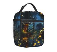 Lunch Bag for Men Women Adults Insulated Lunch Box,Leakproof Cooler Food Lunch Containers Fireflies Reusable Lunch Tote Bags Cute LunchBox for Work, Travel, Outdoor