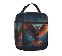 Lunch Bag for Men Women Adults Insulated Lunch Box,Leakproof Cooler Food Lunch Containers Owl Flying in the Sky Reusable Lunch Tote Bags Cute LunchBox for Work, Travel, Outdoor