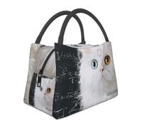 Lunch Bag for Unisex, The Thinking Cat Insulated Lunch Box, Reusable Lunch Bag for Office, Work, Picnic, Travel