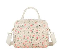 Lunch Bag for Women & Kids, 11.5L Large Insulated Lunch Box Bag, Adults Girls Packed Lunch Box Tote Bags with Shoulder Strap, Soft Cooler Picnic Bags for Work School Picnics (Small Pink Flowers)