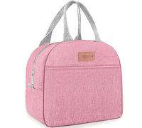Lunch Bag for Women & Men Adult Insulated Lunch Box, Small Leakproof Cooler Food Lunch Containers Reusable High Capacity Lunch Tote Bags for Work, Travel, Outdoor (Pink)