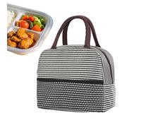 Lunch Bag for Women Thermal Insulated Portable Mesh Pocket with Stripe | Fabric Lunch Box Work, School, Office, Travel, Camping, Outdoor, Picnic,