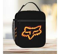 Lunch Bag Fox Head On Fire. Tote Insulated Cooler Kids School Travel