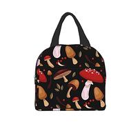 Lunch Bag Lovely Mushrooms Print Insulated Lunch Box Reusable Lunch Bags Meal Portable Container Tote For Men Women Work Travel Picnic