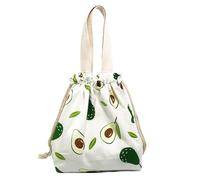 Lunch Bag, Lunch Bento Tote Bag Pouch Reusable Small Cute Lunch Bag with Drawstring for Women Kids Girls Students for Work School Camping Picnic Gym Shopping (Avocado)