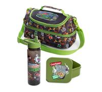 TEENAGE MUTANT NINJA Turtles Green Lunch Bag, Lunch Box & Bottle Set | TMNT Character School Lunch Carrier | Zip-Up Design with Easy-Carry Handle | Cowabunga Cartoon Theme for Boys | Turtles Merch