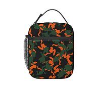 Lunch Bag Orange Camo Insulated Lunch Box Cooler Tote for Office Work