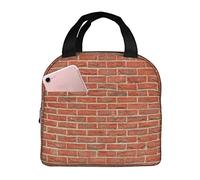Lunch Bag,Red Brick Wall Texture Printed Insulated Lunch Box Durable Tote Bag Reusable Cooler Bag