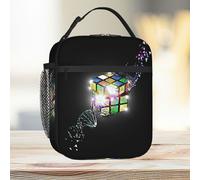 Lunch Bag Rubik Cube Shattered DNA Strand Awesome Design Tote Insulated Cooler Kids School Travel