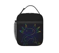 Lunch Bag Stylized Rainbow Axolotl Print Insulated Lunch Box Keep Warm/Cool Lunch Tote Bag Reusable Portable Lunch Bags