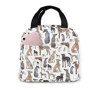 Lunch Bag Tote Bag for Women Greyhounds Wippets and Lurcher Dogs Insulated Lunch Box for Men Kids Leakproof Lunch Box Cooler Bag School Picn